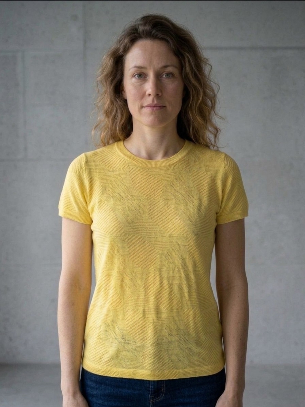 Devold Of Norway Classic Yellow Short-Sleeve Knit Top Merino Wool - Women